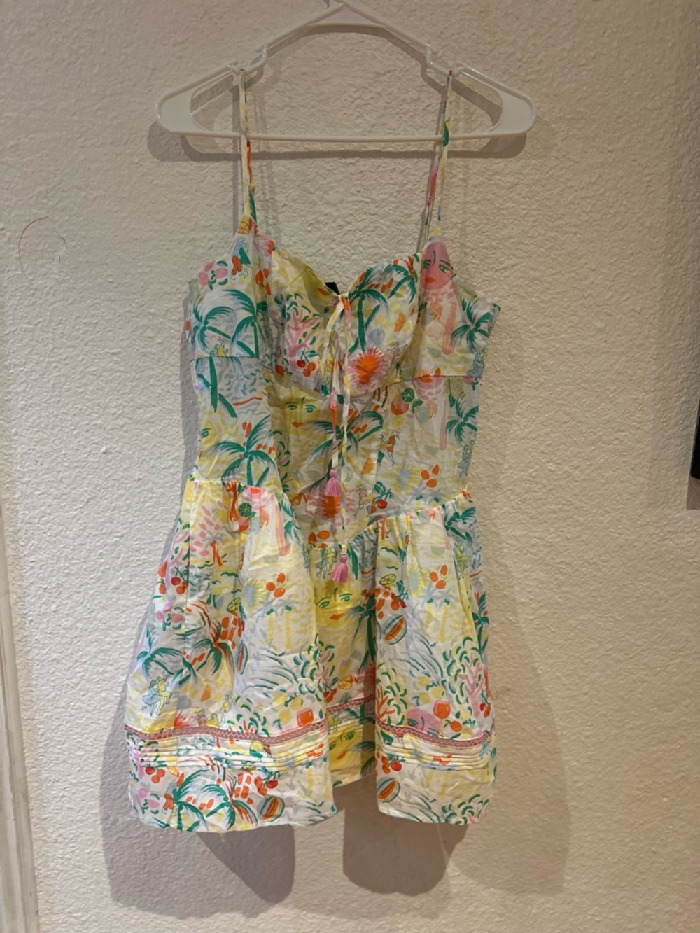 Roller Rabbit Tropical Floral Mini Dress in Yellow, Green, Pink, Orange